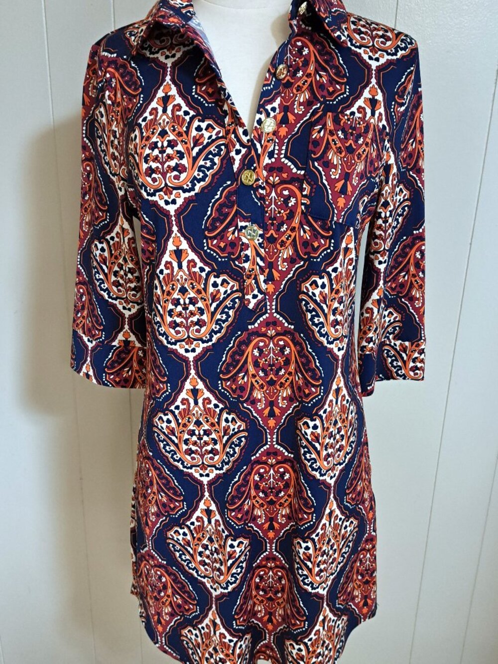 NICE TRACY NEGOSHIAN LADIES MULTI COLOR PRINTED KNIT DRESS SIZE S